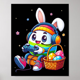 Easter Egg Playing Video Game For Gamer Boys Men T Poster