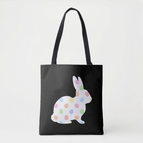 Easter Egg Polka Dot Bunny Rabbit Tote Bag