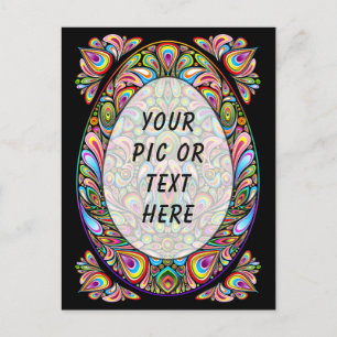 Easter Egg Psychedelic Design Holiday Postcard