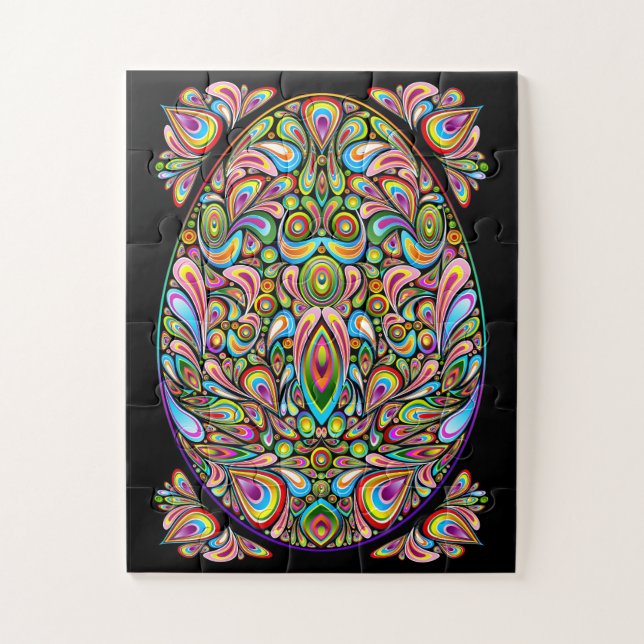 Easter Egg Psychedelic Design Jigsaw Puzzle (Vertical)