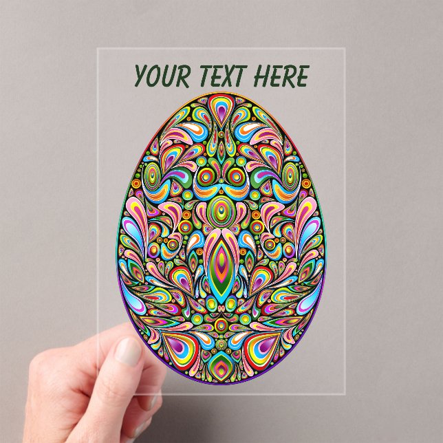 Easter Egg Psychedelic Design Kids Organic T-Shirt Acrylic Invitations (Insitu (Handheld))