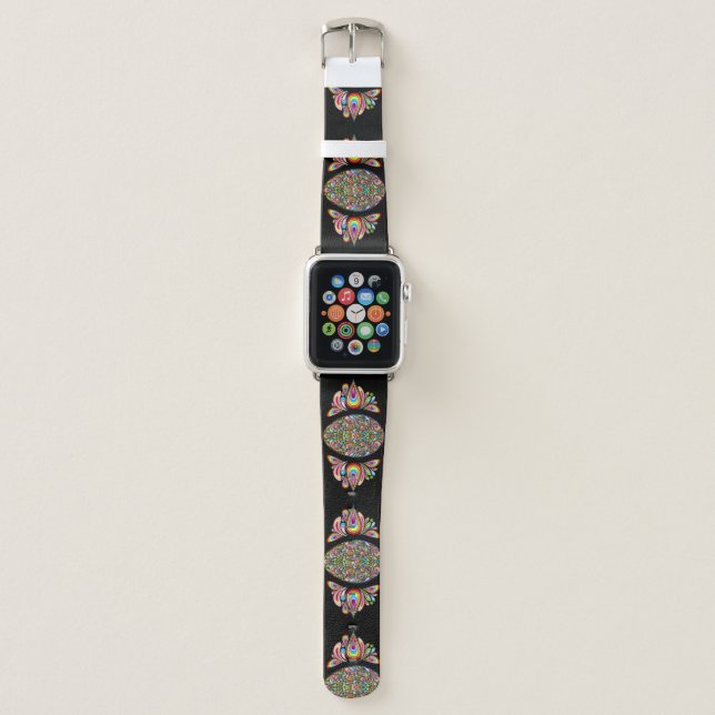 Easter Egg Psychedelic Design Kids Organic T-Shirt Apple Watch Band (Front)
