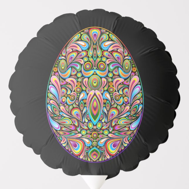 Easter Egg Psychedelic Design Kids Organic T-Shirt Balloon (Front)