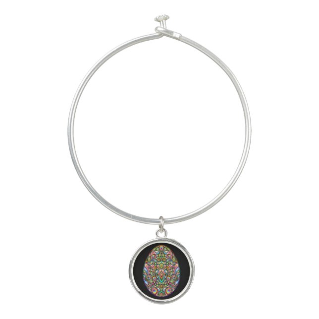 Easter Egg Psychedelic Design Kids Organic T-Shirt Bangle Bracelet (Front)