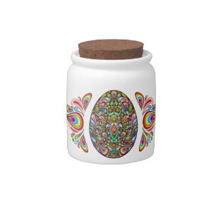 Easter Egg Psychedelic Design Kids Organic T-Shirt Candy Jar