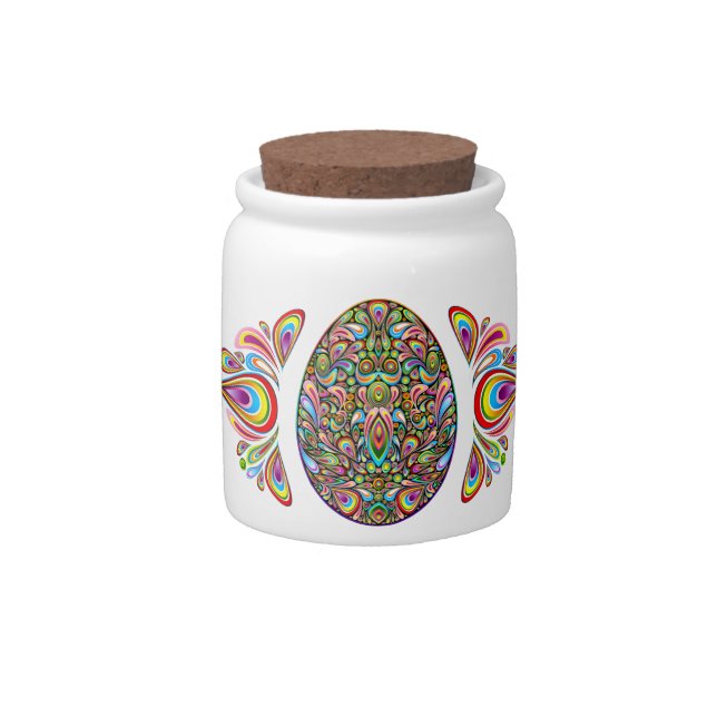 Easter Egg Psychedelic Design Kids Organic T-Shirt Candy Jar (Front)