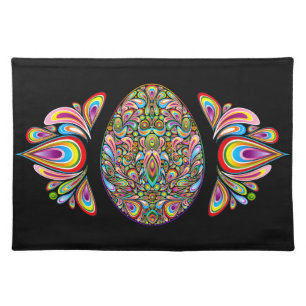 Easter Egg Psychedelic Design Kids Organic T-Shirt Cloth Placemat