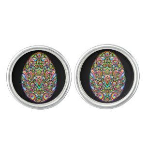 Easter Egg Psychedelic Design Kids Organic T-Shirt Cufflinks