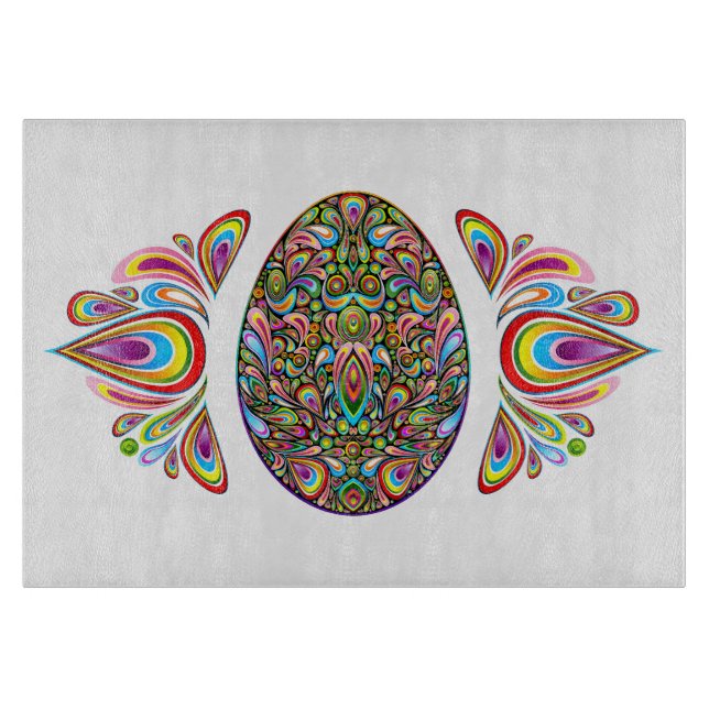 Easter Egg Psychedelic Design Kids Organic T-Shirt Cutting Board (Front)