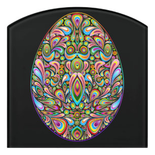 Easter Egg Psychedelic Design Kids Organic T-Shirt Door Sign
