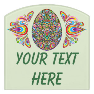 Easter Egg Psychedelic Design Kids Organic T-Shirt Door Sign
