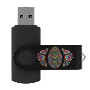 Easter Egg Psychedelic Design Kids Organic T-Shirt Flash Drive