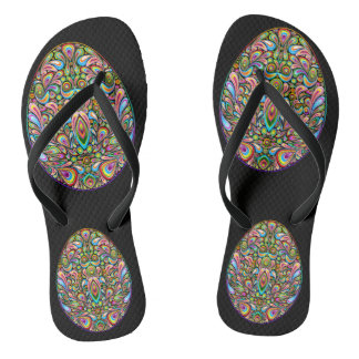 Easter Egg Psychedelic Design Kids Organic T-Shirt Flip Flops