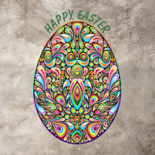 Easter Egg Psychedelic Design Kids Organic T-Shirt Floor Decals