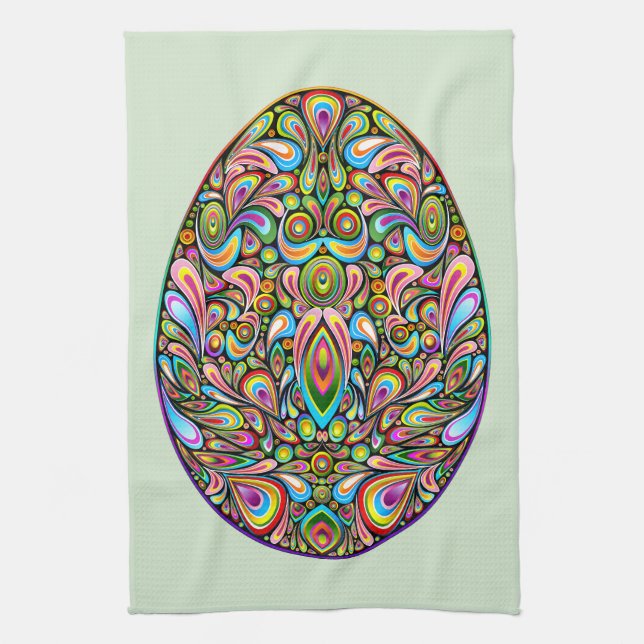 Easter Egg Psychedelic Design Kids Organic T-Shirt Kitchen Towel (Vertical)