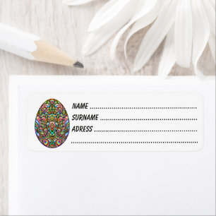 Easter Egg Psychedelic Design Kids Organic T-Shirt Label