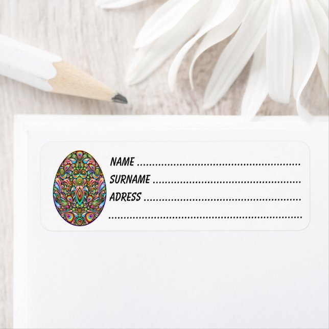 Easter Egg Psychedelic Design Kids Organic T-Shirt Label (Insitu)