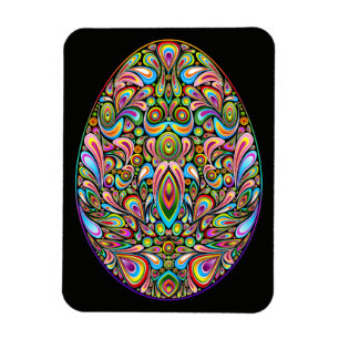 Easter Egg Psychedelic Design Kids Organic T-Shirt Magnet