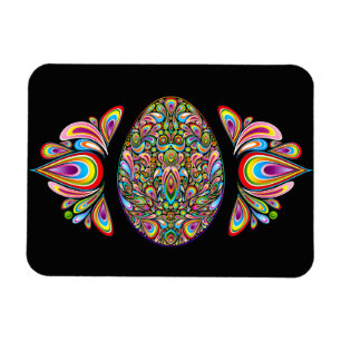 Easter Egg Psychedelic Design Kids Organic T-Shirt Magnet
