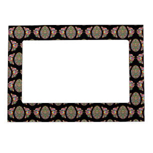 Easter Egg Psychedelic Design Kids Organic T-Shirt Magnetic Frame