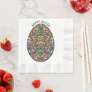 Easter Egg Psychedelic Design Kids Organic T-Shirt Napkins