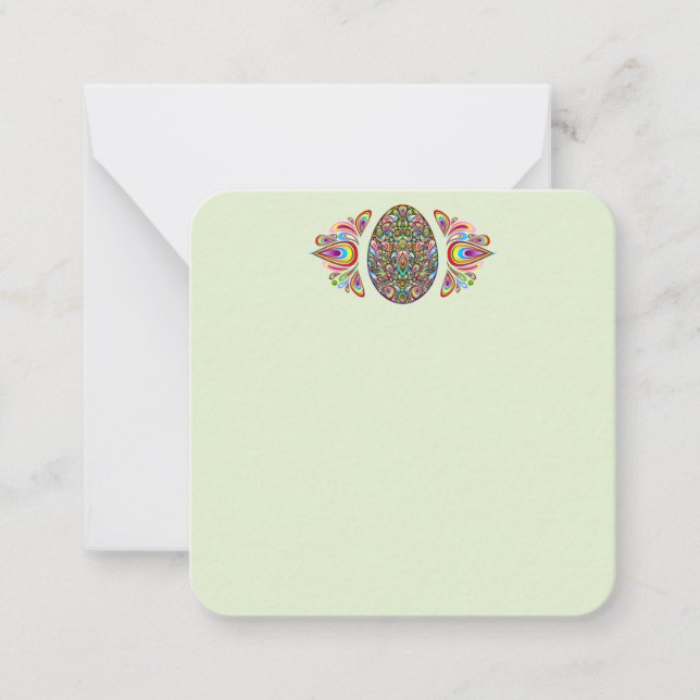 Easter Egg Psychedelic Design Kids Organic T-Shirt Note Card (Front)