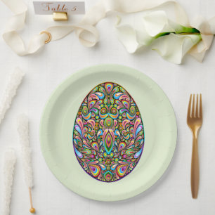 Easter Egg Psychedelic Design Kids Organic T-Shirt Paper Plates