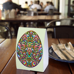 Easter Egg Psychedelic Design Kids Organic T-Shirt Paper Table Tent
