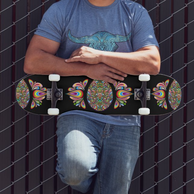 Easter Egg Psychedelic Design Kids Organic T-Shirt Skateboard (Outdoor 3)