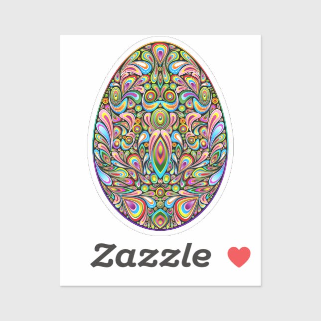Easter Egg Psychedelic Design Kids Organic T-Shirt Sticker (Sheet)