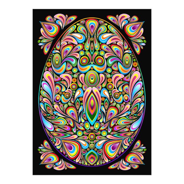 Easter Egg Psychedelic Design Photo Print (Front)