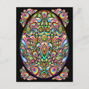 Easter Egg Psychedelic Design Postcard