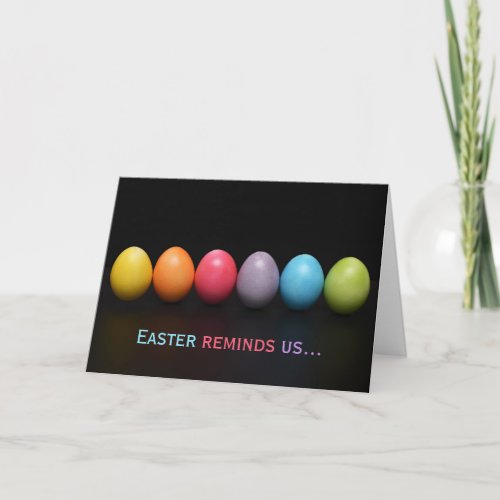 Easter Egg Rainbow Colors of Love Holiday Card