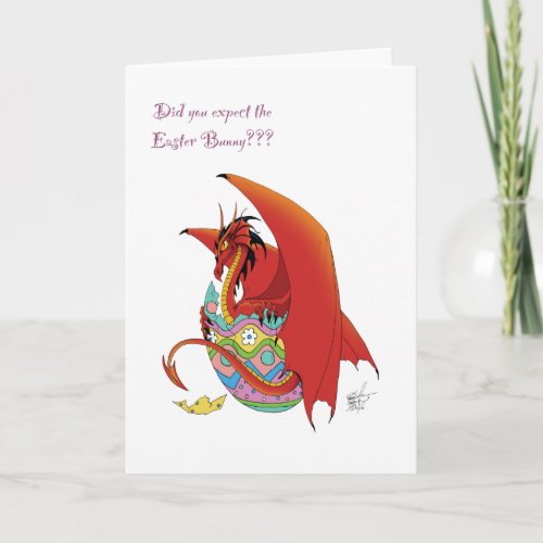 Easter Egg Red Dragon Holiday Card