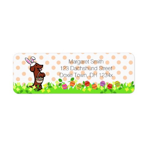 Easter Egg Red Smooth Haired Dachshund Label