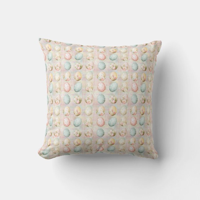 Easter Egg Seamless Fabric – Pastel Cute   Throw Pillow (Front)