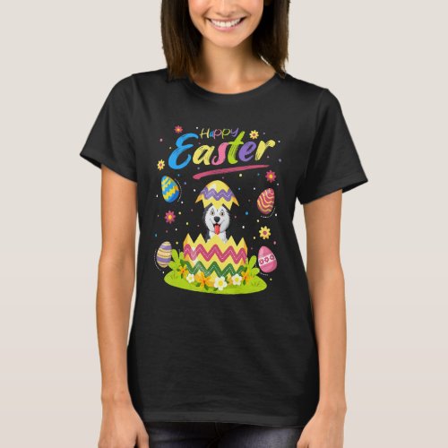 Easter Egg  Siberian Husky Dog Happy Easter T_Shirt