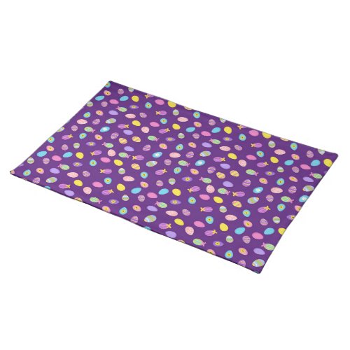 Easter Egg Style Purple Background Art Pattern Cloth Placemat
