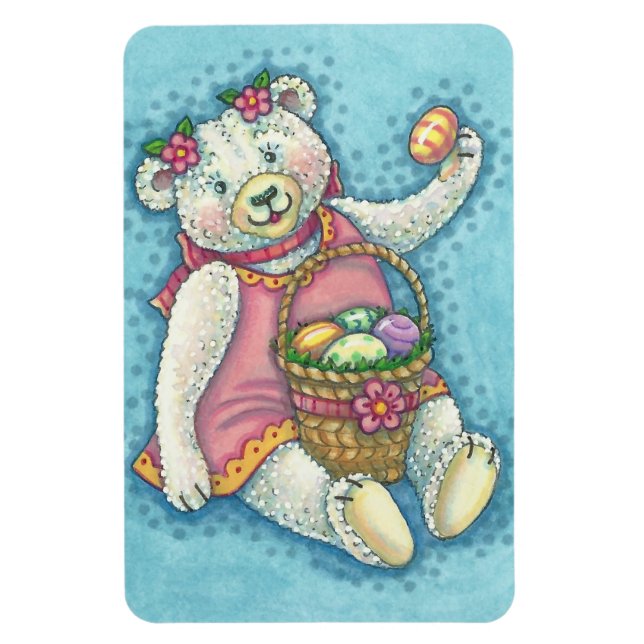 EASTER EGG TEDDY BEAR MAGNET Large Rectangle (Vertical)