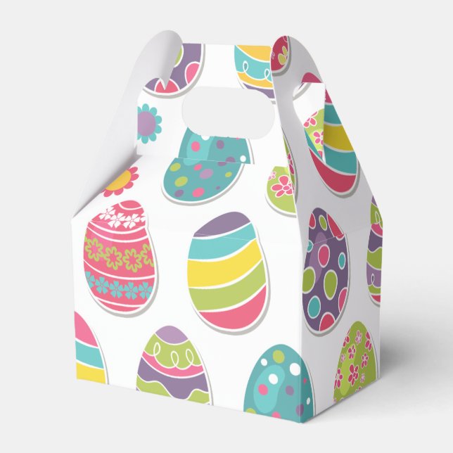 Easter Egg Themed Favor Boxes | Gable Style (Front Side)