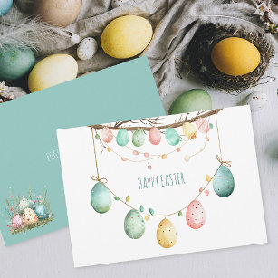 Easter Egg Tree Custom Text  Holiday Card