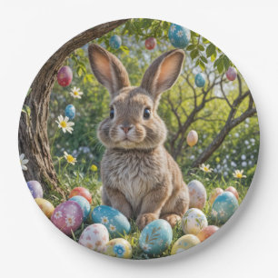 Easter Egg Tree With Bunny Paper Plates