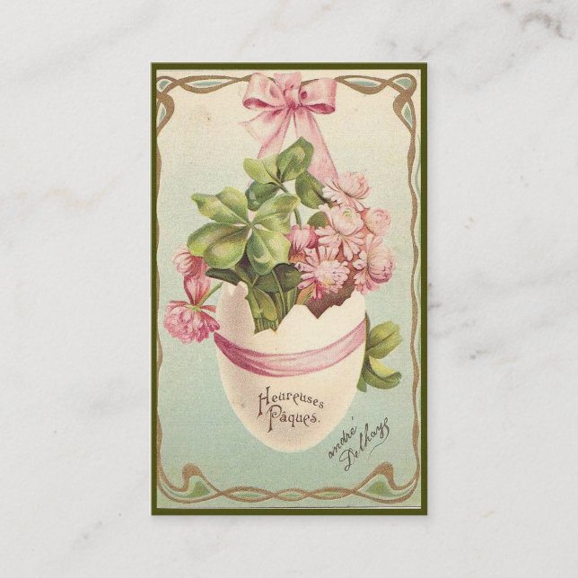 Easter Egg Vintage Greeting Business Card (Front)