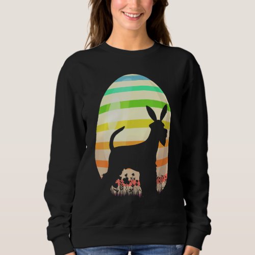 Easter Egg Vintage Style Miniature Schnauzer Dog E Sweatshirt