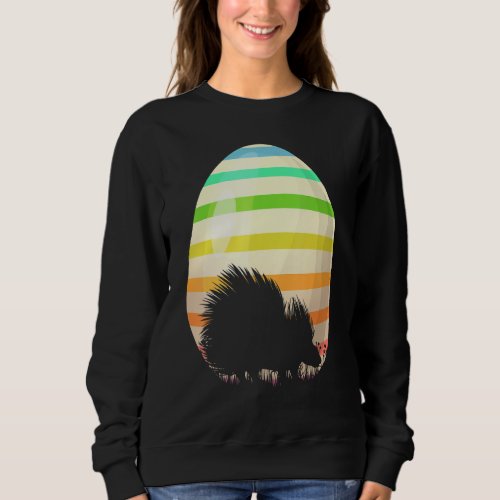 Easter Egg  Vintage Style Porcupine Easter Egg Sweatshirt