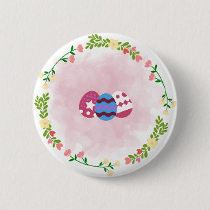 Easter Egg Watercolor Button