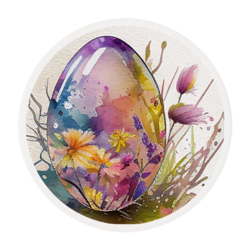 Easter egg watercolor edible frosting rounds
