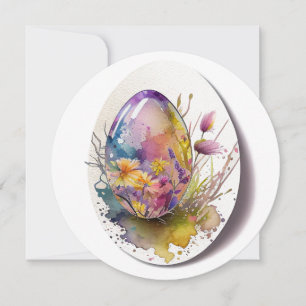 Easter egg watercolor holiday card