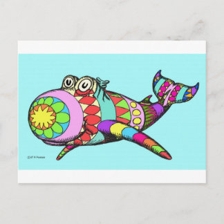 Easter Egg Whale Holiday Postcard