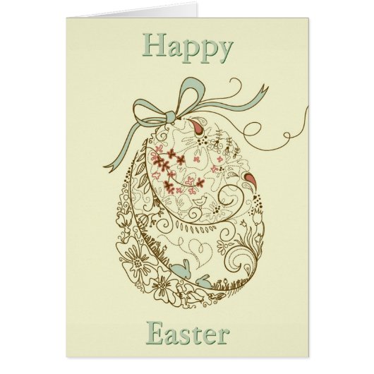 Easter Egg with Floral Elements Cards (Front)